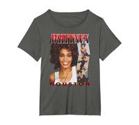 Whitney Houston Face Photos Maglietta, Donna Plus-Size, Asfalto, 4X