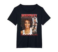 Whitney Houston Face Photos Maglietta, Donna Plus-Size, Nero, 2X