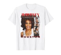 Whitney Houston Face Photos Maglietta, Uomo, Bianco, 3XL