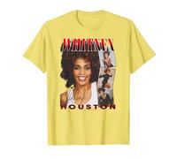 Whitney Houston Face Photos Maglietta, Uomo, Limone, M