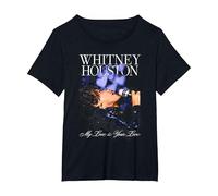 Whitney Houston Il Mio Amore è Il Tuo Amore Che Canta Foto Maglietta, Donna Plus-Size, Nero, 3X