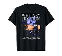 Whitney Houston Il Mio Amore è Il Tuo Amore Che Canta Foto Maglietta, Uomo, Nero, 5XL