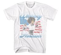 Whitney Houston - USA Baby - T-Shirt A Maniche Corte Bianca Con Stampa Frontale