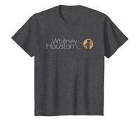 Whitney Houston Whitney 60° Compleanno Logo Bianco e Oro Maglietta, Bambini, Grigio Scuro, 10 Anni