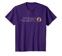 Whitney Houston Whitney 60° Compleanno Logo Bianco e Oro Maglietta, Bambini, Viola, 12 Anni