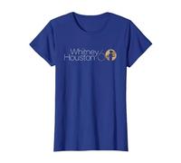 Whitney Houston Whitney 60° Compleanno Logo Bianco e Oro Maglietta, Donna, Blu Reale, XS