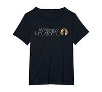 Whitney Houston Whitney 60° Compleanno Logo Bianco e Oro Maglietta, Donna Plus-Size, Nero, 4X