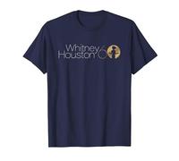 Whitney Houston Whitney 60° Compleanno Logo Bianco e Oro Maglietta, Uomo, Navy, 3XL