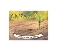 Whitney Howard Design Inspirational Quote Cuff Bracciale in Peltro e Peltro, Colore: Grow Through What You, cod. PCCF-Gro