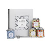 Whittard Collezione Tè Pomeridiano, 4 Tè Ricchi e Fruttati Neri e Verdi, Infusore Placcato Argento, Adatto per Vegani e Vegetariani, Confezione da 4, 170 g