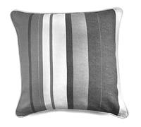 Whitworth Stripe, Grey, Cushion (Filled): 43 x 43cm