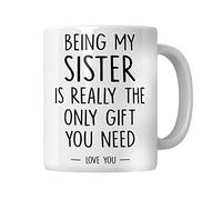 Whizguide Tazza regalo per sorelle, con scritta "Being is the only gift you need"