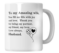 Whizguide Tazza To My Amazing Wife da 11 once - Meravigliosa tazza per la moglie, perfetta come regalo per la festa della mamma per la moglie, regalo di compleanno ideale per la moglie