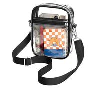 WhizNook Borsa Trasparente 23x17.5x5.5 cm in PVC con 2 Tasche, Tracolla Regolabile a Spalla Approvata Dallo Stadio per Lavoro, Giochi Sportivi e Concerto