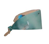 WHJDPP Aerial View of The Beach Printing Cleaning Working Cap Cappello da chef per donne e uomini, per chirurgia, infermieristica, nero