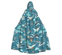 WHJDPP Aircraft Fighter Jets Printing Adult Hooded Cloak è un poncho con cappuccio super grande, confortevole e durevole Halloween