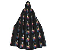 WHJDPP Astronauta sulla fontana dei fuochi d'artificio Stampe Halloween Adulto Mantello con Cappuccio per Feste in Costume ed Eventi a