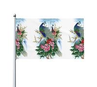 WHJDPP Bandiera decorativa per esterni, con stampe di pavoni, 9 x 1,5 m, in poliestere resistente, per cortile, patio, portico e espositori festivi, colori vivaci e facile installazione