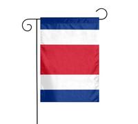 WHJDPP Bandiera della Costa Rica stampa bandiere da giardino 30,5 x 45,7 cm per decorazione cortile con larghezza di 3 cm (solo bandiera, asta non inclusa)