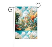 WHJDPP Bandiere da giardino con stampa del mondo delle fiabe, 30,5 x 45,7 cm, per decorazione da cortile, larghezza di 3 cm (solo bandiera, asta non inclusa)