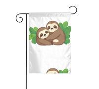 WHJDPP Bandiere da giardino con stampa di bradipi che si abbracciano l'un l'altro, 30,5 x 45,7 cm, per decorazione da cortile con 3 cm di larghezza (solo bandiera, asta non inclusa)