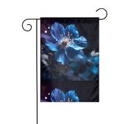 WHJDPP Bandiere da giardino con stampa di fiori blu al buio, 30,5 x 45,7 cm, per decorazione da cortile con larghezza di 3 cm (solo bandiera, asta non inclusa)