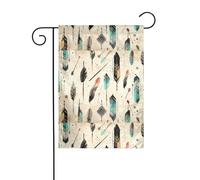 WHJDPP Bandiere da giardino con stampa di frecce con piume, 30,5 x 45,7 cm, per decorazione da cortile, larghezza di posizione del palo di 3 cm (solo bandiera, asta non inclusa)