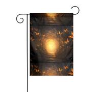 WHJDPP Bandiere da giardino con stampa di percorsi di farfalle, 30,5 x 45,7 cm, per decorazione da cortile, larghezza di posizione del palo di 3 cm (solo bandiera, asta non inclusa)