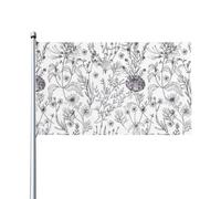 WHJDPP Bandiere decorative per esterni con erbe e piante erbacee in fiore da 0,9 x 1,5 m, in poliestere di alta qualità, per cortile, patio e decorazioni festive