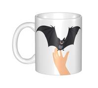 WHJDPP Bats on the palm Tazza in ceramica per cappuccino, latte, cereali, yogurt, latte, bevande calde o fredde Forno a microonde