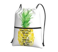 WHJDPP Be a Pineapple Prints, zaino con coulisse e cerniera, leggero, impermeabile, con tasca frontale e organizer interno, ideale per viaggi, yoga ed escursionismo