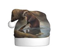 WHJDPP Beaver che lavora Immagine Uomini e donne peluche cappelli di Natale, adulti Capodanno festa tappi
