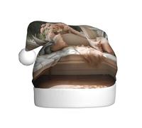 WHJDPP Bella finestra della baia del fiore Immagine Cappelli di Natale della peluche degli uomini e delle donne, cappucci adulti del partito di festa di