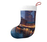 Whjdpp Bellissimi calzini natalizi stampati su entrambi i lati con stampa del porto a vela per decorazioni interne per feste di grande capacità