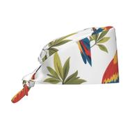 WHJDPP Berretto da lavoro con pappagallo in piedi su un albero, per donne e uomini, regolabile, assorbe il sudore, traspirante, nero