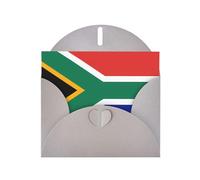 WHJDPP Biglietto d'auguri grigio con bandiera del Sud Africa 10,2 x 15,2 cm per Natale, compleanni dei bambini, San Valentino, anniversari di matrimonio e inviti per feste