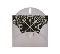 WHJDPP Biglietto di auguri grigio dal design magico con rune norrene, stampa con bussola, 10,2 x 15,2 cm, per Natale, compleanni dei bambini, San Valentino, anniversari di matrimonio e inviti per
