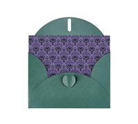 WHJDPP Biglietto di auguri verde scuro con stampa di una villa infestata, 10,2 x 15,2 cm, per Natale, compleanni dei bambini, San Valentino, anniversari di matrimonio e inviti per feste