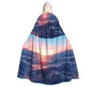 WHJDPP Blue Ocean - Mantello con cappuccio per Halloween, per adulti, con cappuccio, senza cerniera, super grande