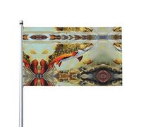 WHJDPP Brook - Bandiere decorative per esterni con stampa di pesca a mosca alla trota, 9 x 1,5 m, in poliestere di alta qualità, per cortile, patio e feste