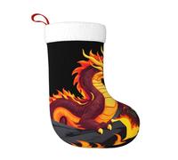 WHJDPP Calze decorative natalizie con stampa di drago di fuoco nella lava, per decorare Halloween, Natale e Capodanno