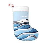 WHJDPP Calzini decorativi natalizi Onde che lambiscono sulle rocce Stampa morbida e leggera non sbiadisce adatta per feste di Halloween camini