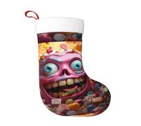 WHJDPP Calzini decorativi natalizi stampati con caramelle morte, per decorare Halloween, Natale e Capodanno