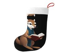 WHJDPP Calzini decorativi natalizi stampati con donnola che legge un libro, per aggiungere allegria festiva ad Halloween, Natale