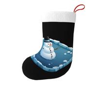Whjdpp Calzini natalizi stampati su entrambi i lati con pupazzo di neve nel ghiaccio per decorazioni interne per feste di grande capacità