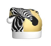 WHJDPP Cappelli di Natale della peluche degli uomini e delle donne della zebra della zebra in bianco e nero, cappellini adulti del partito di festa