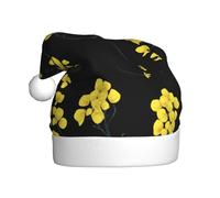 WHJDPP Cappelli di Natale della peluche degli uomini e delle donne dell'immagine di colza gialla, cappucci adulti del partito di festa di Capodanno
