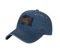 WHJDPP Cappello da baseball da cowboy nero con stampa misteriosa farfalla regolabile in cotone classico con tesa curva, blu navy, Taglia unica