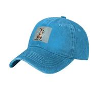 WHJDPP Cappello da baseball in denim nero lavato con motivo canguro canto per uomini e donne, classica tesa curva