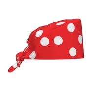 WHJDPP Cappello da chef rosso e bianco a pois per donne e uomini, per chirurgia, infermieristica